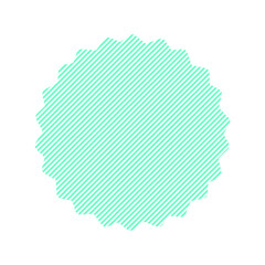 斜めストライプ柄のかわいいギザギザの丸 - シンプルでポップなフレームなどのあしらいパーツ