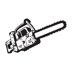Chainsaw, a simple vector black and white