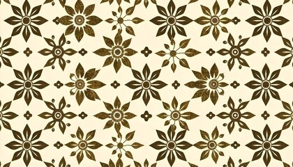 Fototapeta premium Artistic Batik-Inspired Fabric Pattern Wallpaper in Creamy Hues