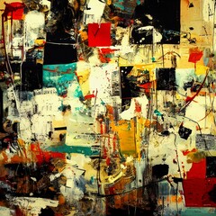 Fototapeta premium Abstract Expressionism Colorful Chaos Backgrounds