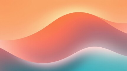 Fototapeta premium Abstract Landscape with Smooth Curves and Gradient Colors in Warm Orange and Cool Blue