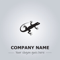 Lizard logo company black and white vector illustration