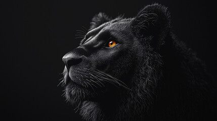 Black panther lion tiger backlight silhouette dramatic wildlife photography intense golden eyes dark fur feline predator night jungle animal powerful gaze artistic nature photography calm zen pet wild