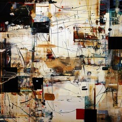 Fototapeta premium Abstract Expressionism Colorful Chaos Backgrounds