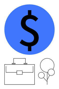 blue dollar sign clipart