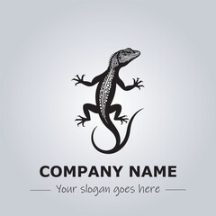 Lizard logo company black and white vector illustration