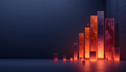 Glowing Geometric Shapes on Gradient Background – Minimalist Abstract Artwork