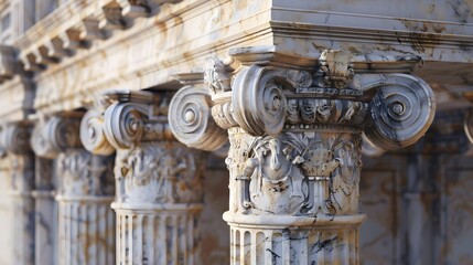 Detail of the facade of the cathedral, Roman Pillars close up, Renaissance HD banner wallpaper  
