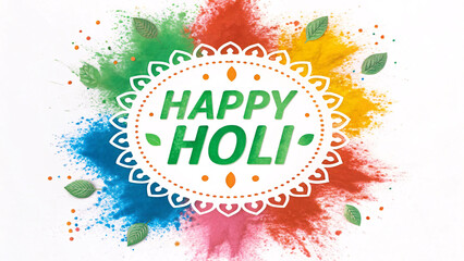 Happy Holi Celebration with Colorful Powders and Festive vibes 