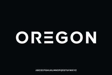 Modern geometric sans serif alphabet display font vector for branding design