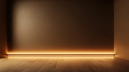 Elegant minimalist interior design warm taupe wall soft lighting modern atmosphere contemporary space clean aesthetic refined ambiance stylish home decor subtle gradient warm tones backdrop