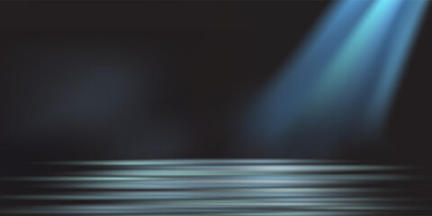 Wet asphalt  reflection of neon lights a searchlight  smoke. Abstract light in a dark empty street with smoke smog. Dark background scene of empty street night modern simple