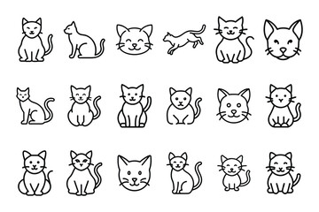 Cute cat vector art of set illustration 