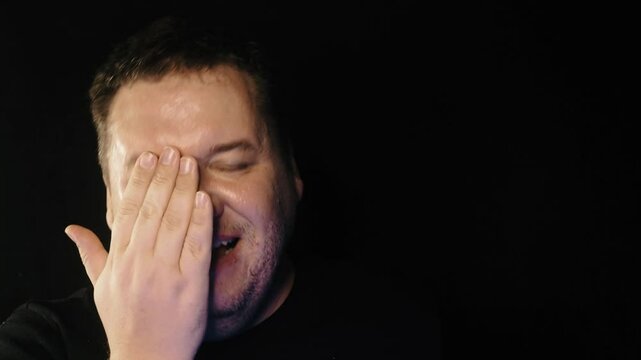 A cheerful man enjoys life.