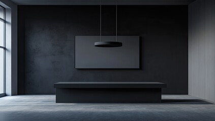 Dark Modern Reception Area Mockup