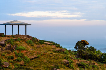 A view point at Baba Budangiri, also known as Chandradrona. It is a hill and mountain range in the Western Ghats of India, located in the Chikkamagaluru district of Karnataka.