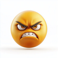 Fototapeta premium Bitter Expression Clenched Teeth and narrowed eyes, Angry Face Emoji