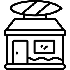 surfing shop building icon