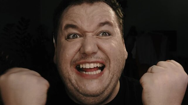 A cheerful man enjoys life.