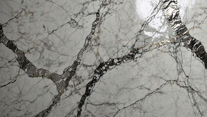 Fototapeta premium White Marble Texture with Fine Silver Veins and Soft Illumination
