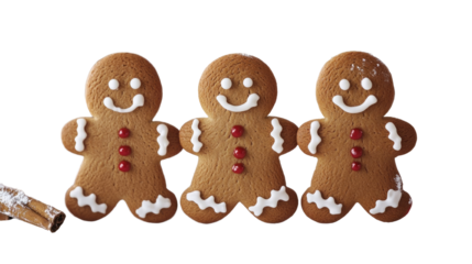 Gingerbread cookie christmas dessert png isolated on transparent background