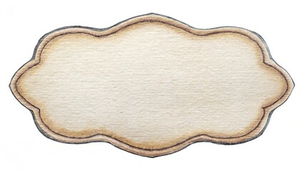 A white sign with a brown border