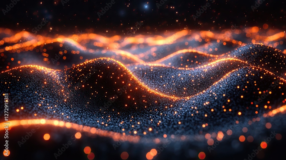Poster futuristic connectivity concept abstract digital network patterns symbolizing internet of things iot