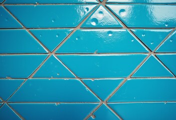 Dynamic Electric Blue Diagonal Tiles: Captivating Rectangular Pattern for Feature Walls, Kitchen Backsplashes, and Decorative Accents

