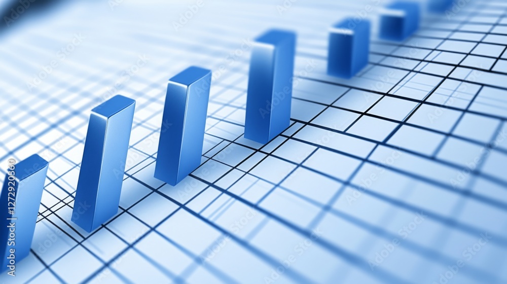 Aufkleber a close-up of a financial bar graph on a computer screen, showing business growth metrics and trends