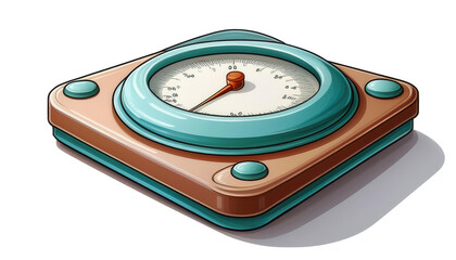 Scale for Weighing 3D Cartoon Style Illustration on White Background