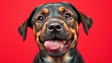 Obraz premium Hungry Labrador Puppy Licking Lips - Funny Portrait