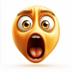 Surprised Expression wide open mouth, raised eyebrows in a cartoon-style illustration
