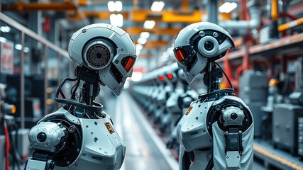 Fototapeta premium Industrial Robotics AI: Advanced Automation Solutions