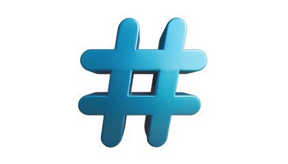 Fototapeta premium Social Media Hashtag Icon 3D Cartoon Style Illustration on White Background