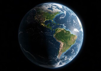 Stunning View of Earth from Space: Americas at Day and Night Transition