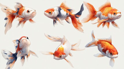 Fototapeta premium goldfish png illustration with transparent background for aquatic themed designs and creative projects