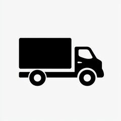 black delivery truck icon isolated on white background
