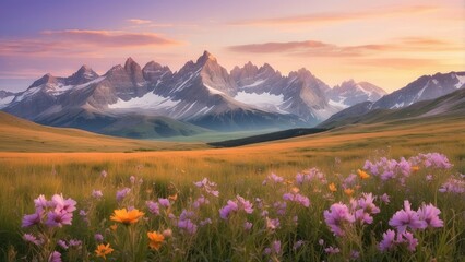 "Alpine Wildflowers atop Schafler with the Majestic Säntis Peak in the Background, Appenzell Innerrhoden