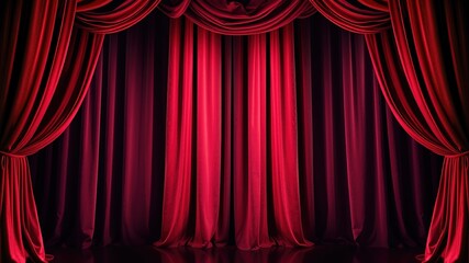Luxury Velvet Curtain Theatre Stage Interior AI Art