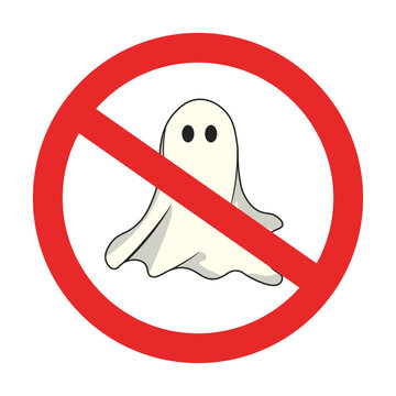 Isolated illustration no white ghost cartoon Halloween