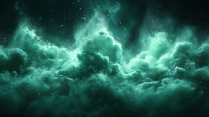 Fototapeta premium green explosion with cloud of dust vector with black background
