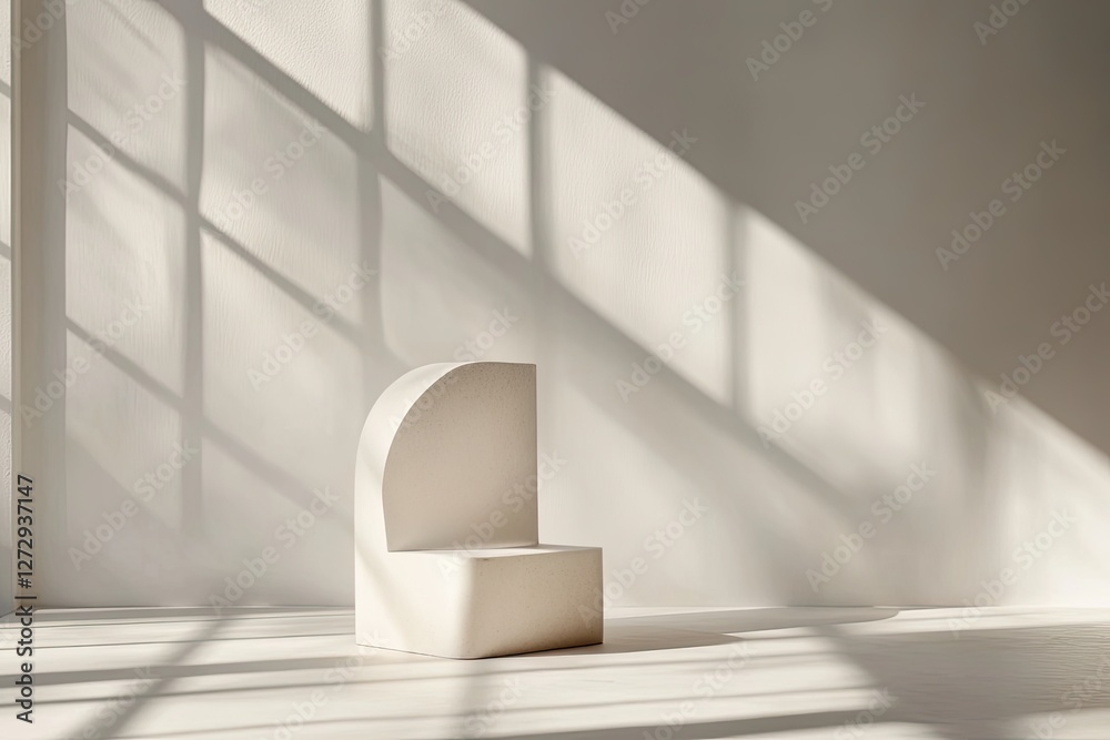 Canvas Prints White chair studio sunlight minimal product backdrop