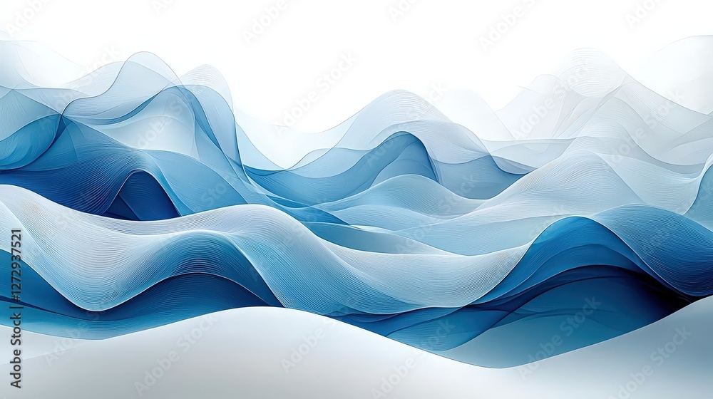 Poster intriguing abstract waves background portraying fluid movement and soft flowing patterns