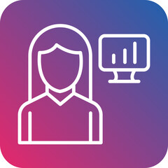 Obraz premium Data Scientist Female Icon Style