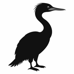 Clean Cormorant Bird Silhouette Design