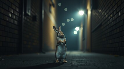 Mystical Rabbit Alleyway Orb Night