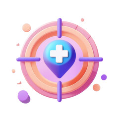 Obraz premium Telemedicine App on Target 3D AI in Remote Healthcare & Virtual Consultation Icon