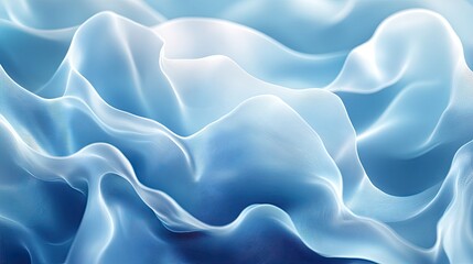 Obraz premium Abstract blue fabric folds, smooth texture, background