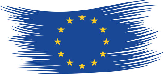 Flag of European Union. EU national symbol in official colors. Template icon. Abstract vector background.