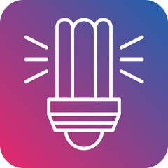 Fluorescent Light Bulb Icon Style